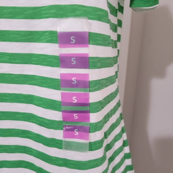 Pocket Full Of Clovers 🍀 TShirt Green & White Stripes St Patrick's Day S NWT - Picture 6 of 9